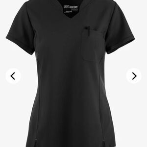 Grey's Anatomy Women's Short Sleeve Black Scrub Top